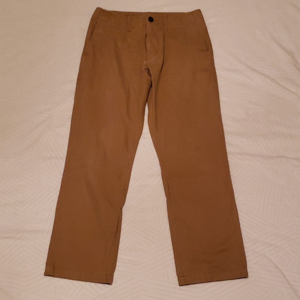 Men's broken in straight leg khaki pants
